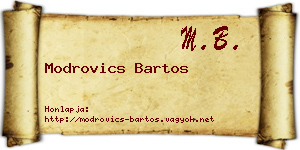 Modrovics Bartos névjegykártya